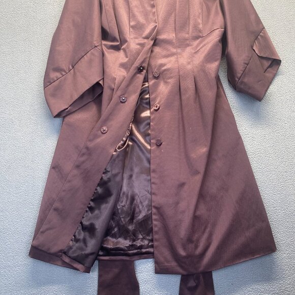 VERTIGO PARIS - Designer lined Brown trench coat, size M Dry Clean - Picture 7 of 10